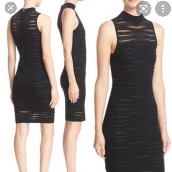 Parker Shadow Stripes ribbed knit body con dress - Picture 2 of 13